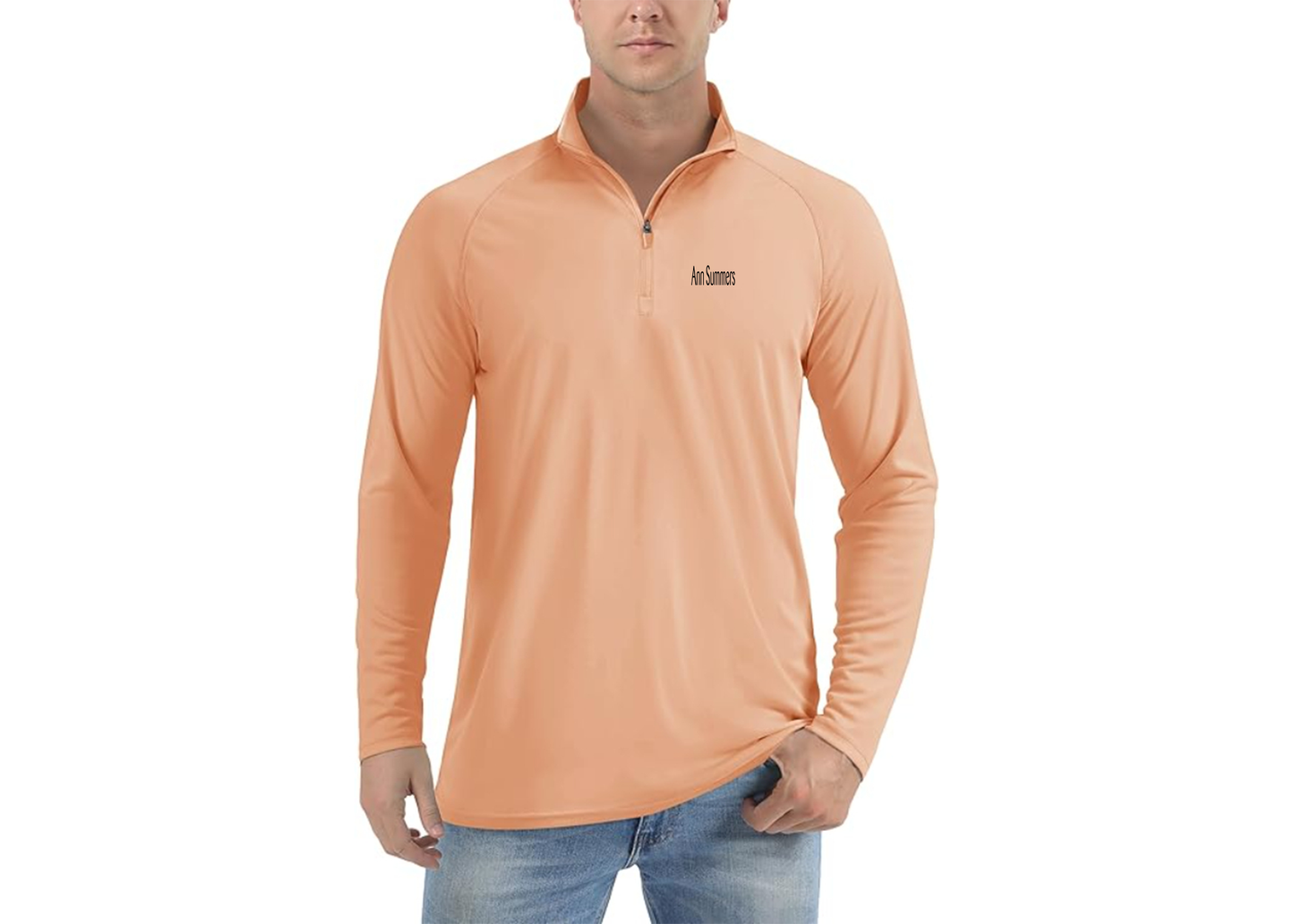 Men's Ann Summers Lightweight Quarter-Zip Athletic Shirt Long Sleeve Performance Wear