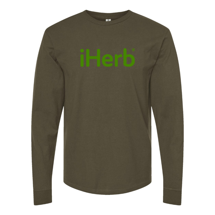 Men's iHerb Logo Cotton Long Sleeve T-Shirt