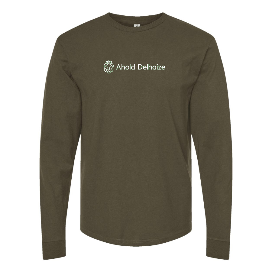Men's Ahold Delhaize Vertical Logo Cotton Long Sleeve T-Shirt