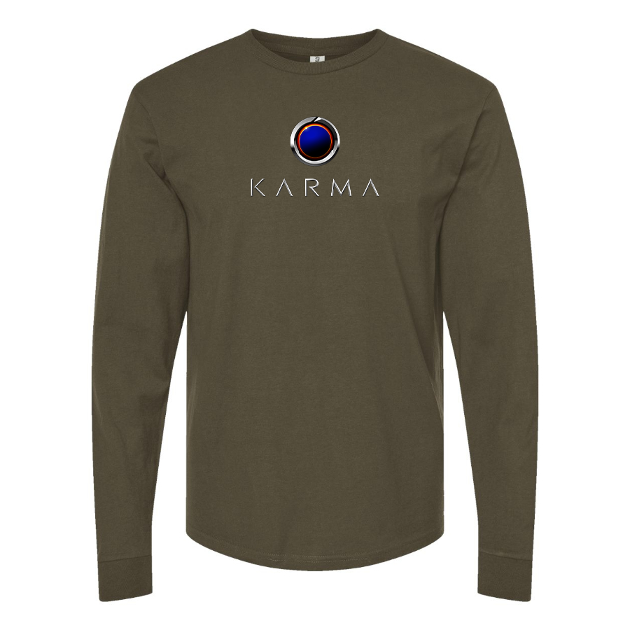 Men's Karma Logo Cotton Long Sleeve T-Shirt