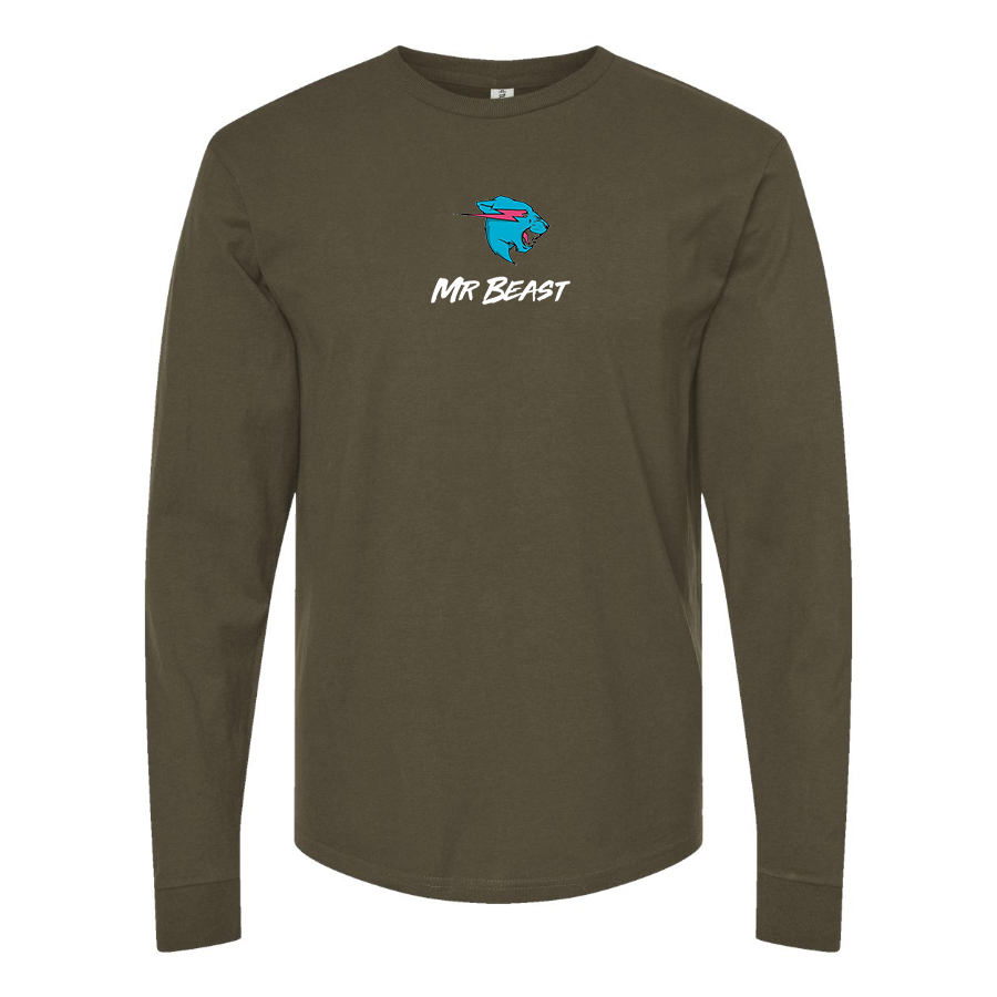 Men's Mr Beast Logo Cotton Long Sleeve T-Shirt
