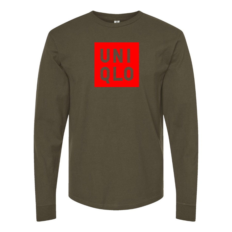 Men's Uniqlo Logo Cotton Long Sleeve T-Shirt