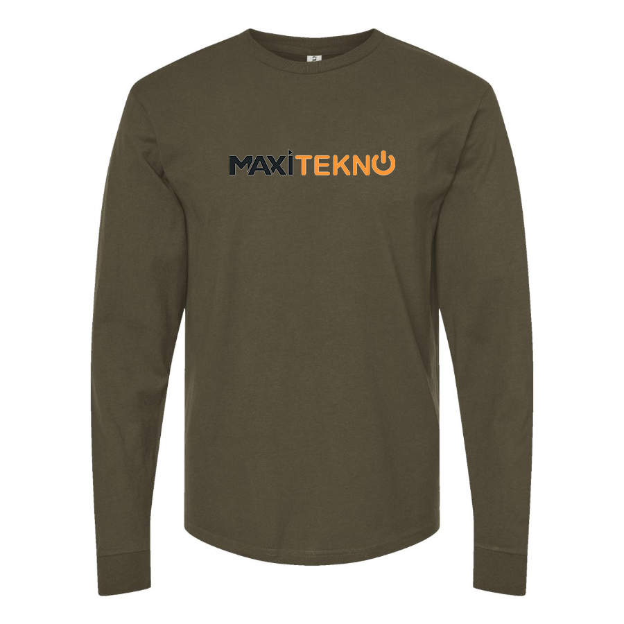 Men's Maxitekno Logo Cotton Long Sleeve T-Shirt