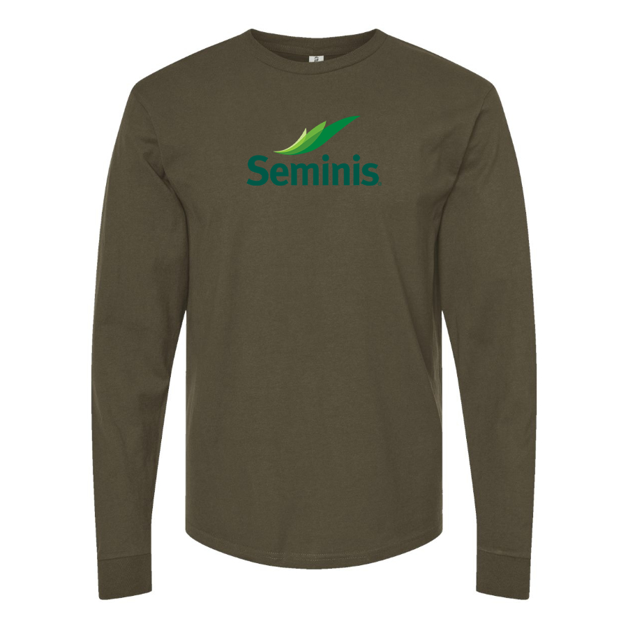 Men's Seminis Logo Cotton Long Sleeve T-Shirt
