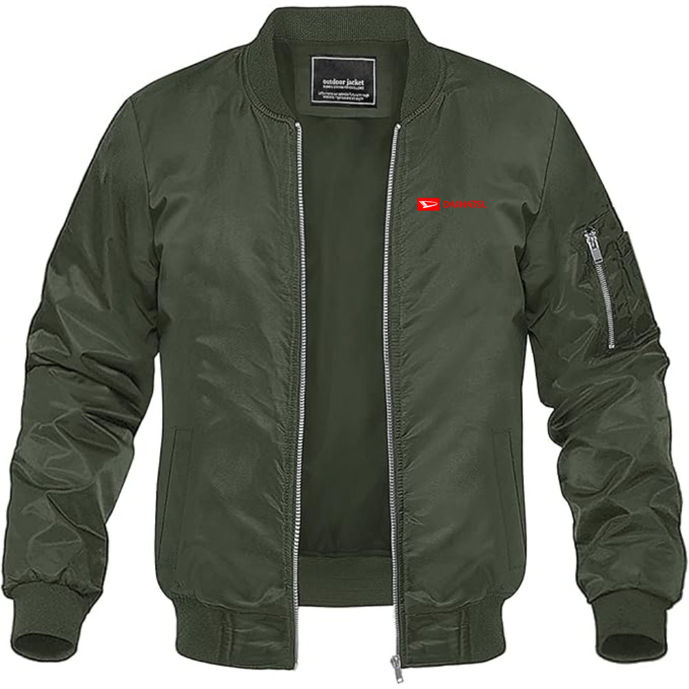 Men's Daihatsu Logo Lightweight Bomber Jacket Windbreaker Softshell Varsity Jacket Coat