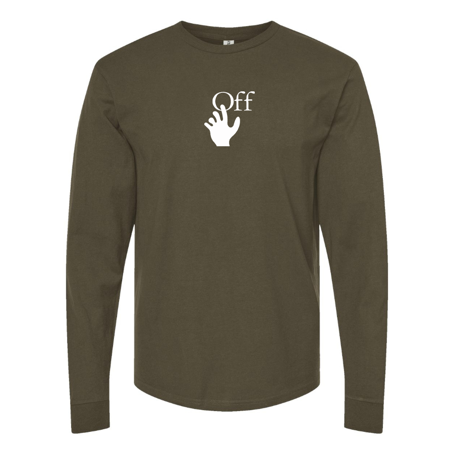 Men's Off-White Hand Logo Cotton Long Sleeve T-Shirt