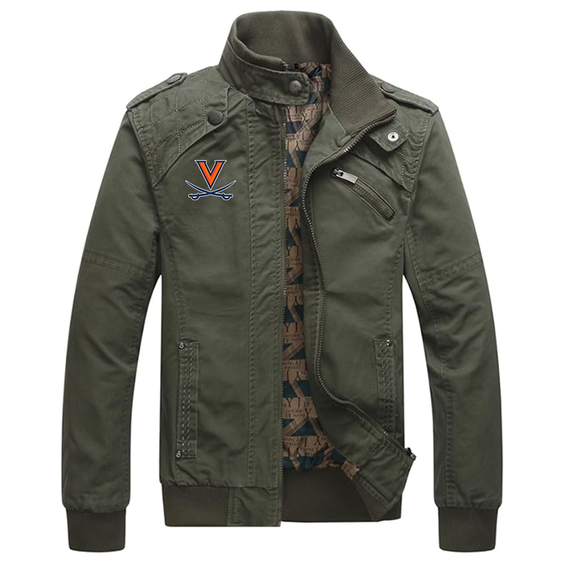 Men's (Design Here) Dwar Casual Washed Cotton Military Outdoor Jackets with Shoulder Straps