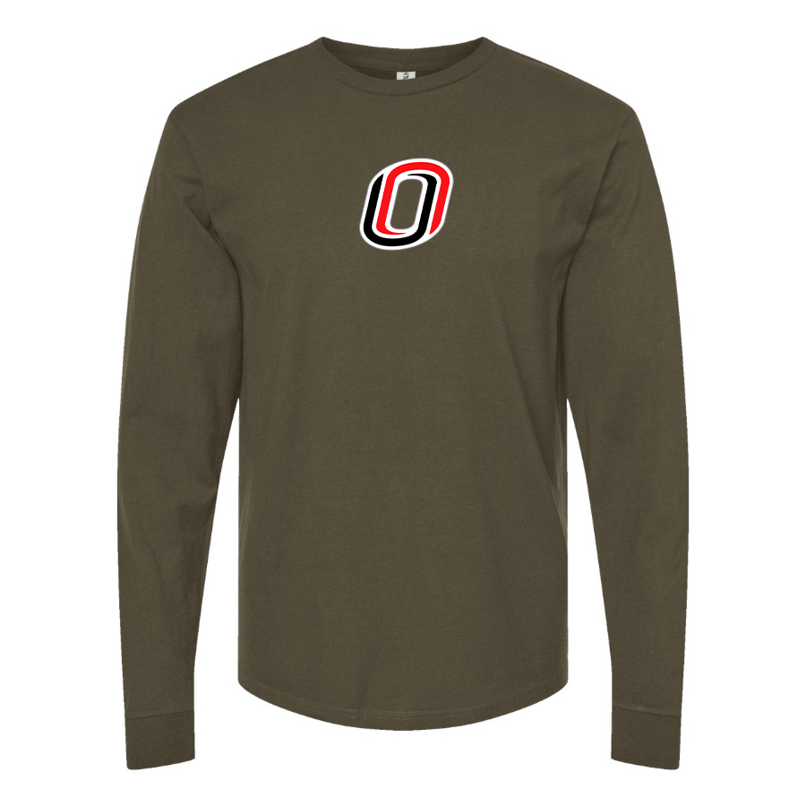 Men's Nebraska Omaha Mavericks Logo Cotton Long Sleeve T-Shirt