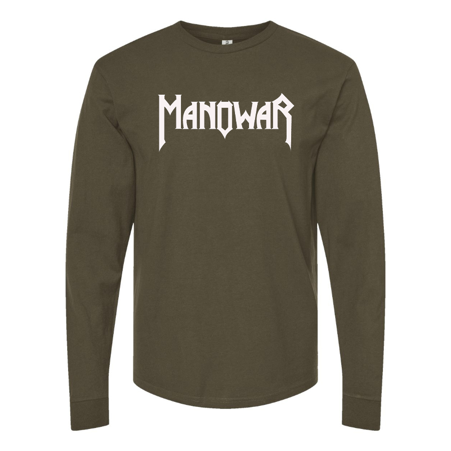 Men's Manowar Logo Cotton Long Sleeve T-Shirt