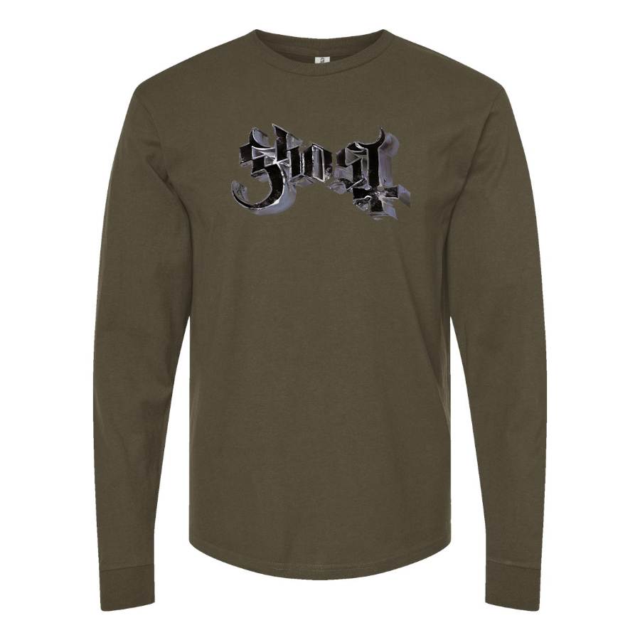 Men's Ghost Logo Cotton Long Sleeve T-Shirt