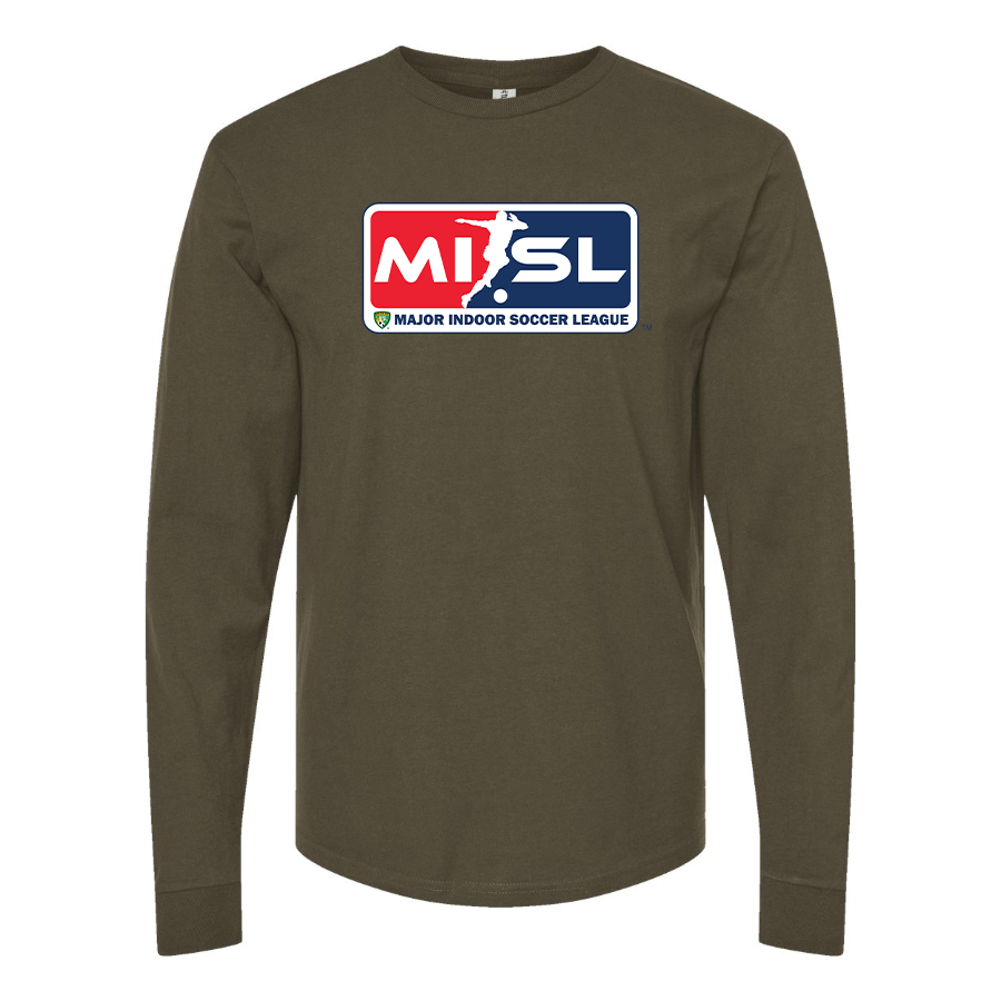 Men's Major Indoor Soccer League Logo Cotton Long Sleeve T-Shirt