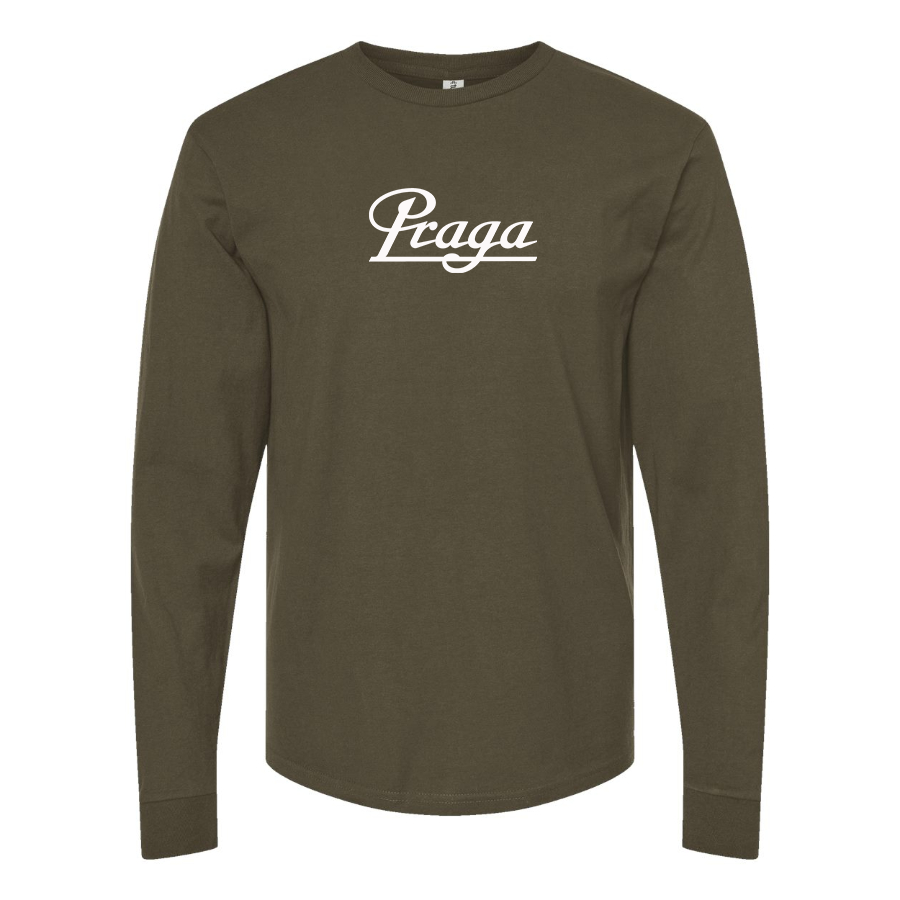 Men's Praga Logo Cotton Long Sleeve T-Shirt