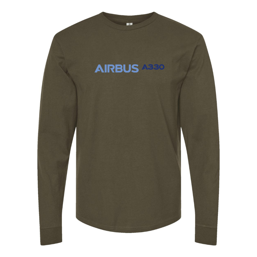 Men's A330 Logo Cotton Long Sleeve T-Shirt