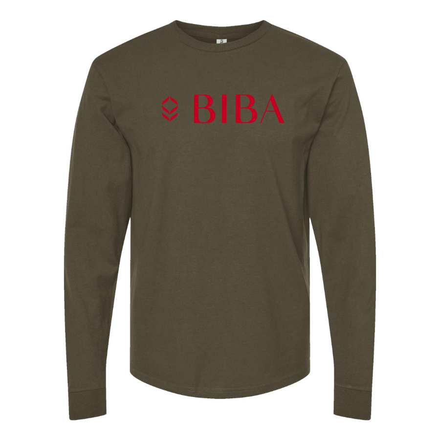 Men's Biba Logo Cotton Long Sleeve T-Shirt