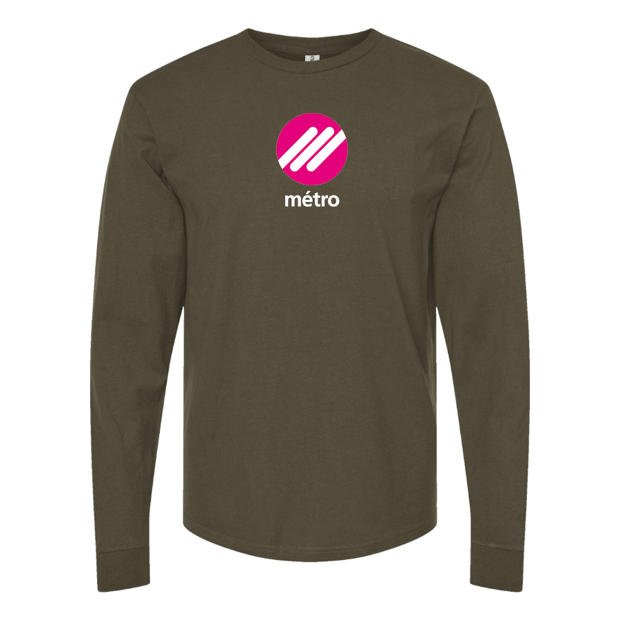 Men's Lausanne Métro Logo Cotton Long Sleeve T-Shirt