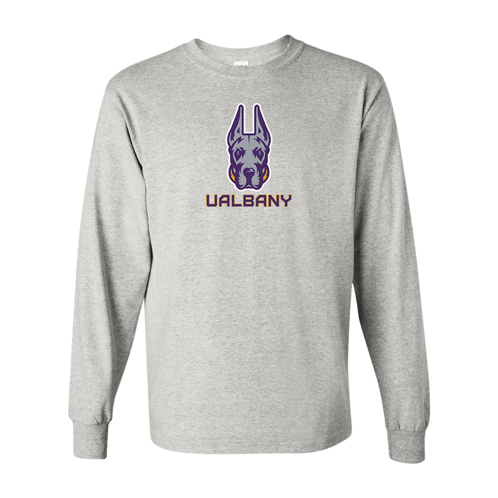 Men's Albany Great Danes Gildan Heavy Cotton Long Sleeve T-Shirt