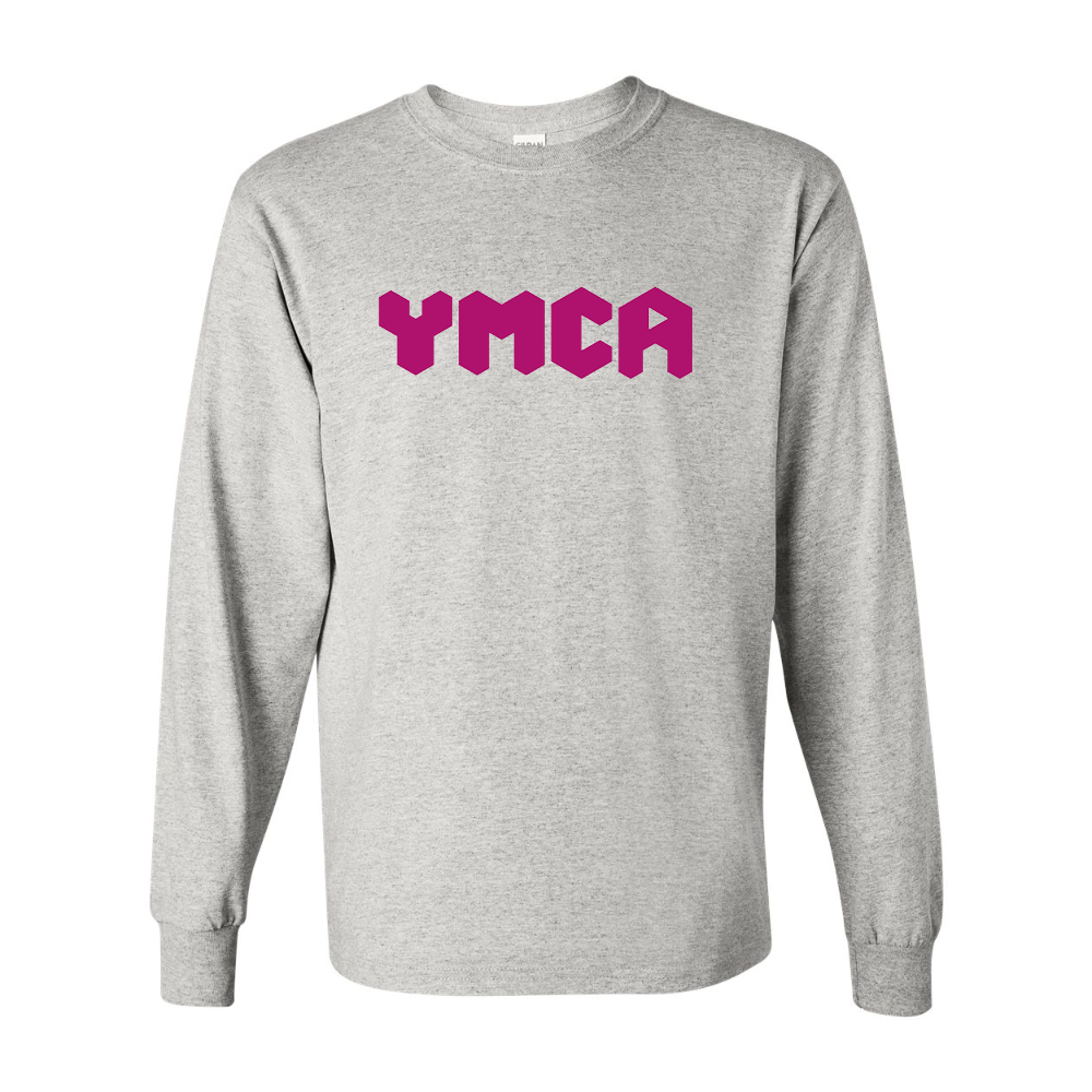 Men's YMCA Mauve Gildan Heavy Cotton Long Sleeve T-Shirt