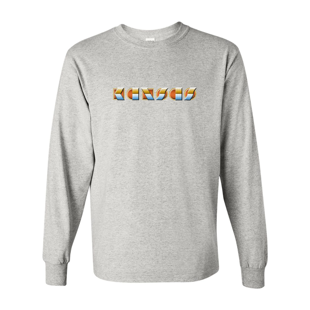 Men's Kansas Gildan Heavy Cotton Long Sleeve T-Shirt