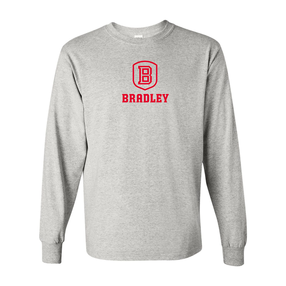 Men's Bradley Braves Gildan Heavy Cotton Long Sleeve T-Shirt