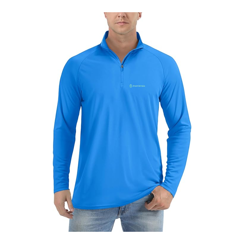 Men's Ahold Delhaize Vertical Logo Lightweight Quarter-Zip Athletic Shirt Long Sleeve Performance Wear