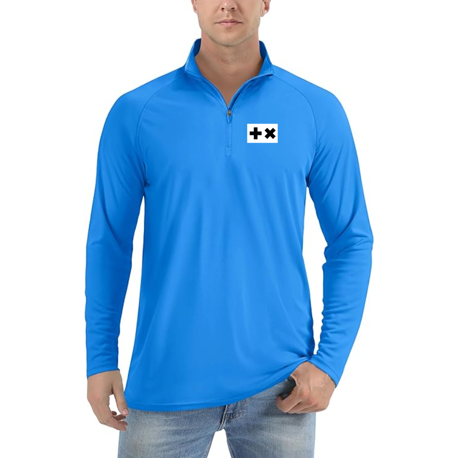 Men's Martin Garrix Logo Lightweight Quarter-Zip Athletic Shirt Long Sleeve Performance Wear