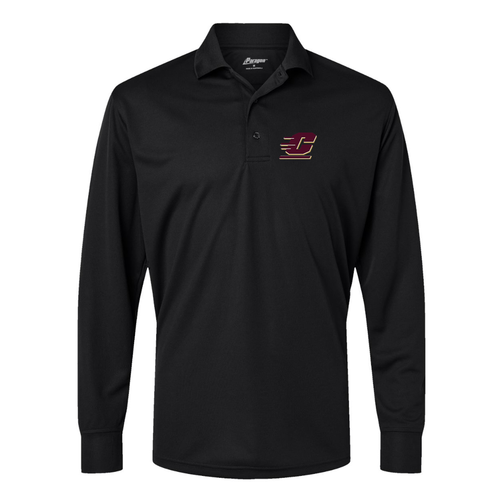 Men's Central Michigan Chippewas Paragon Prescott Long Sleeve Polo
