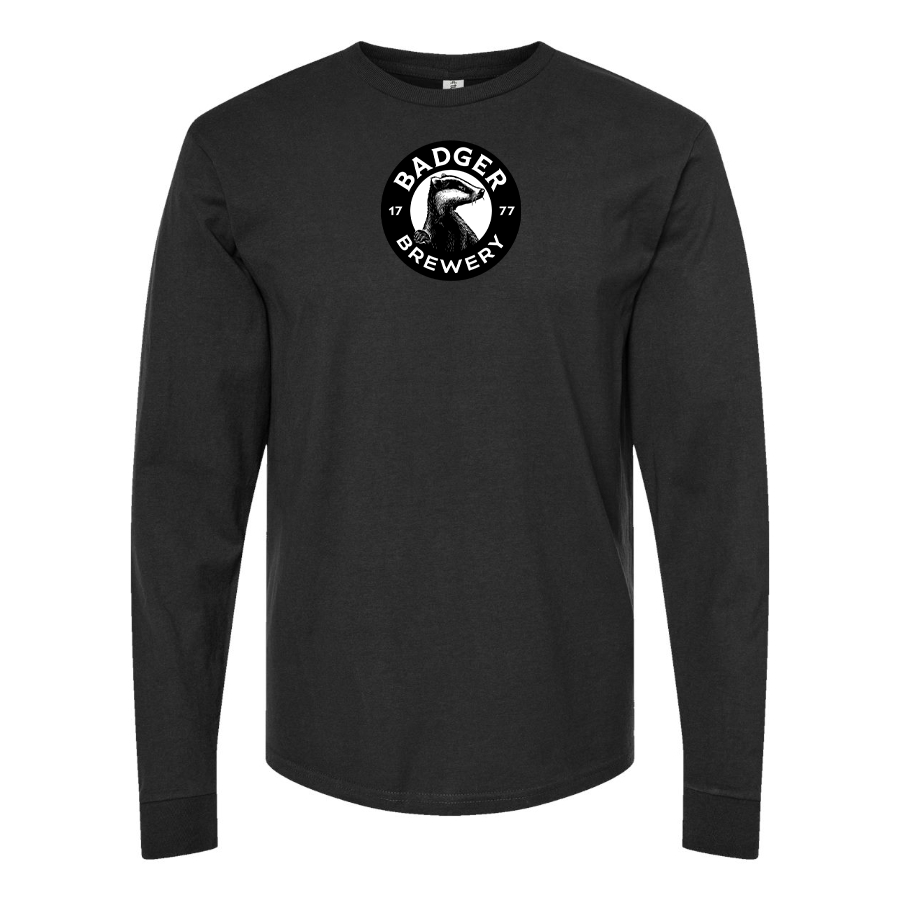 Men's Badger Brewery Logo Cotton Long Sleeve T-Shirt