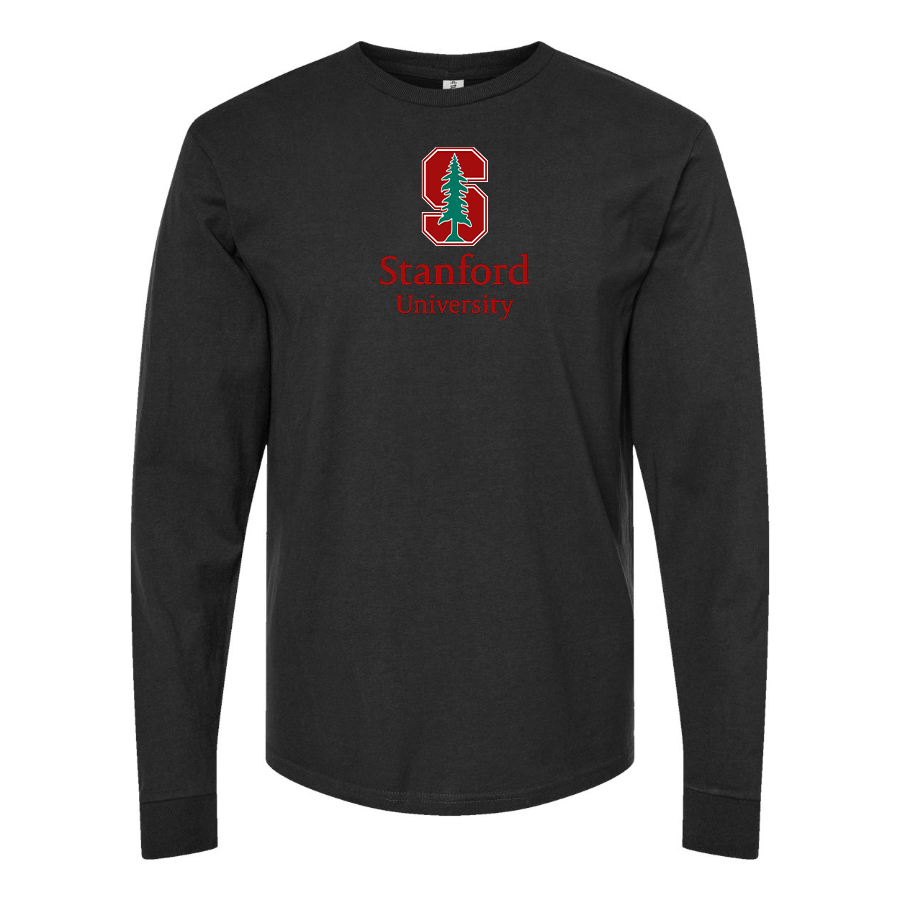 Men's Stanford University Logo Cotton Long Sleeve T-Shirt