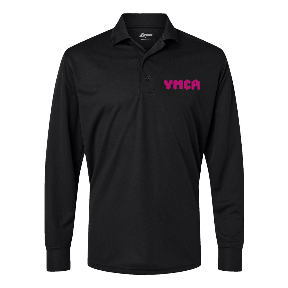 Men's YMCA Mauve Paragon Prescott Long Sleeve Polo