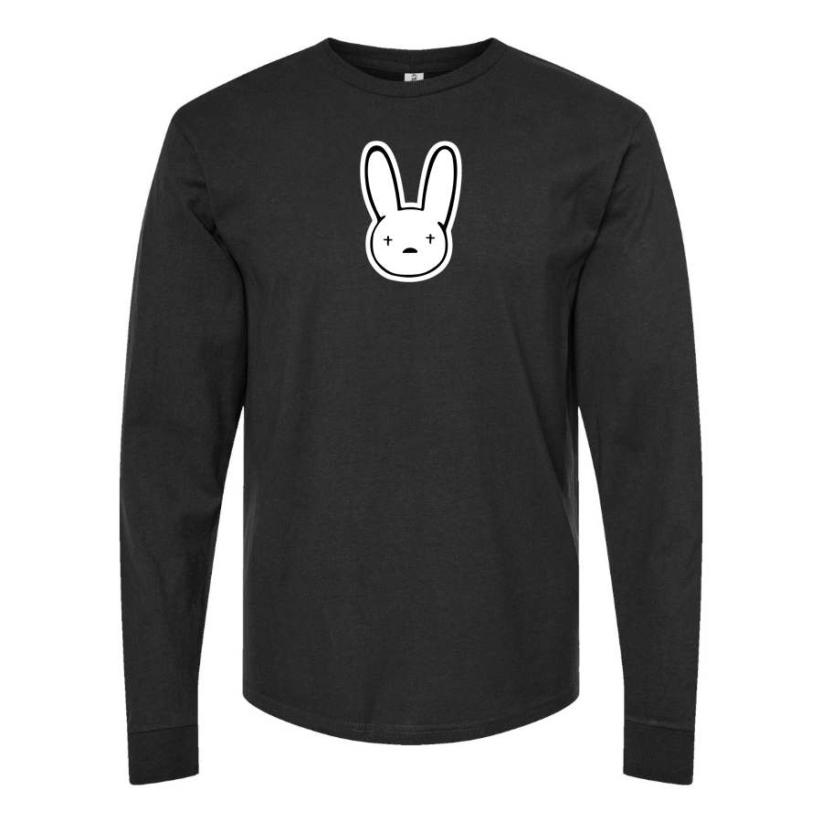 Men's Bad Bunny Logo Cotton Long Sleeve T-Shirt