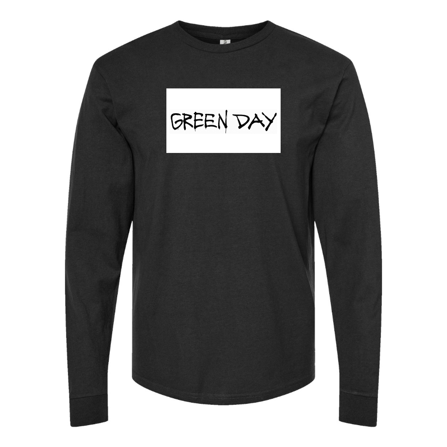 Men's Green Day Logo Cotton Long Sleeve T-Shirt