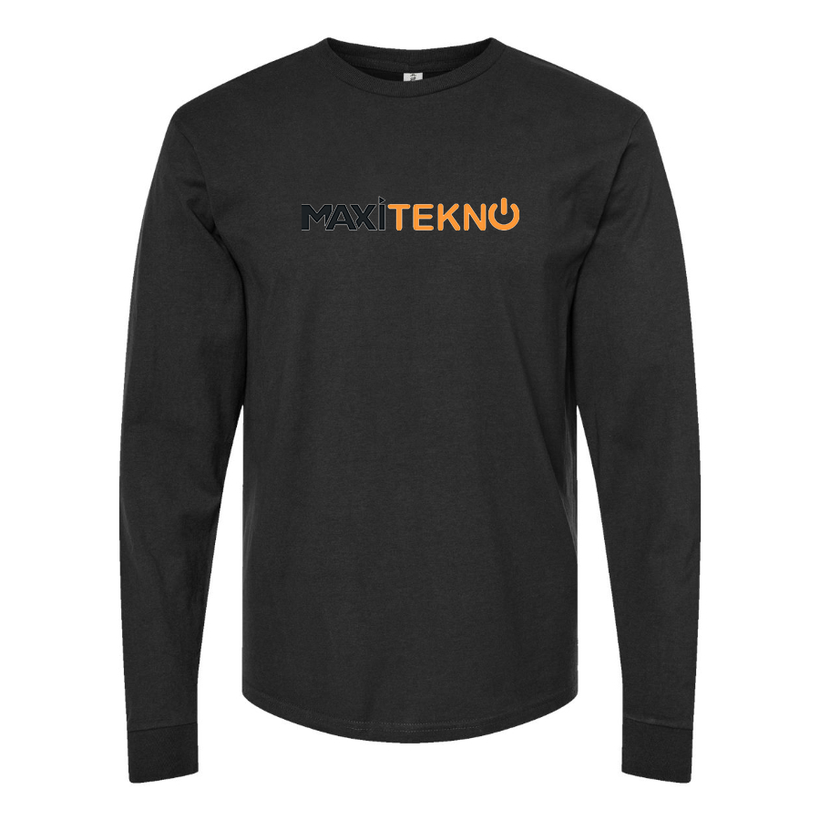 Men's Maxitekno Logo Cotton Long Sleeve T-Shirt