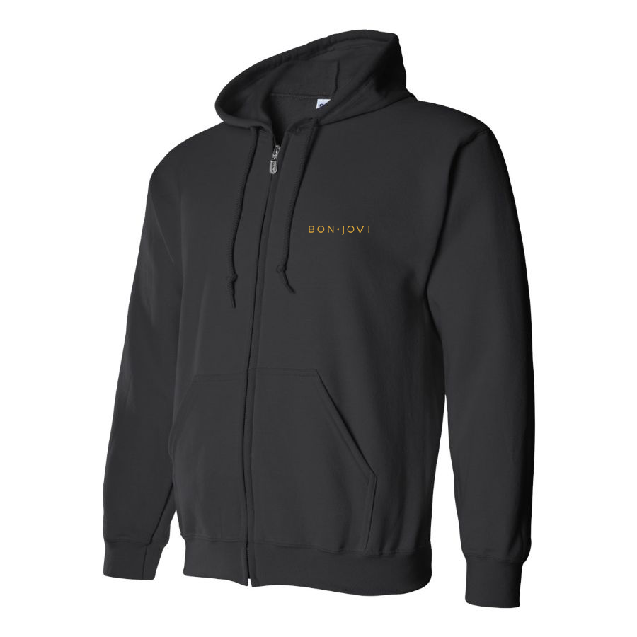 Men's Bon Jovi Logo Zipper Hoodie