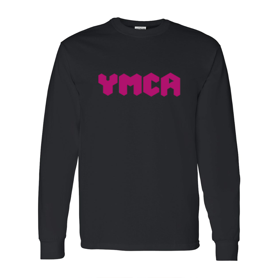 Men's YMCA Mauve Gildan Heavy Cotton Long Sleeve T-Shirt