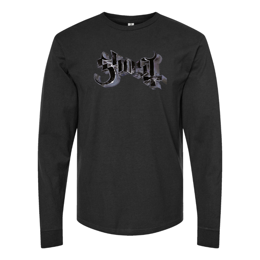 Men's Ghost Logo Cotton Long Sleeve T-Shirt