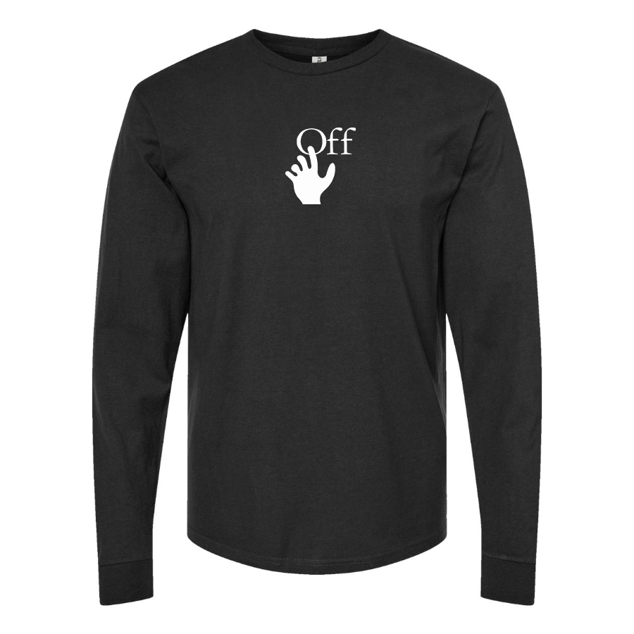 Men's Off-White Hand Logo Cotton Long Sleeve T-Shirt