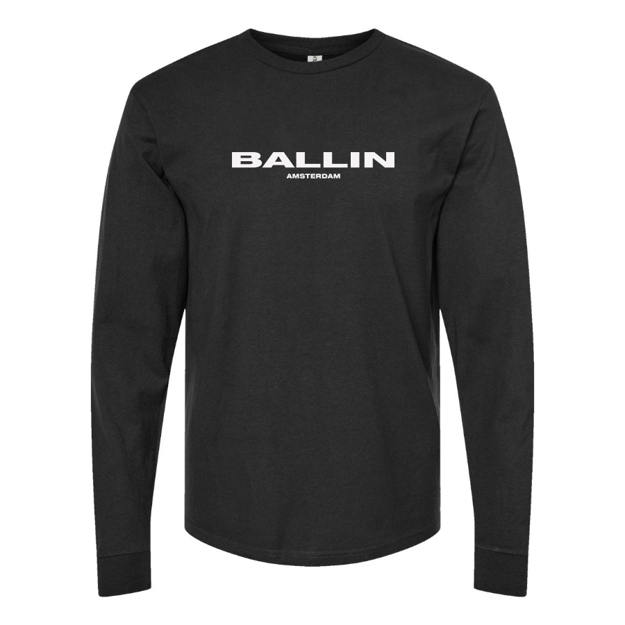Men's Ballin Logo Cotton Long Sleeve T-Shirt