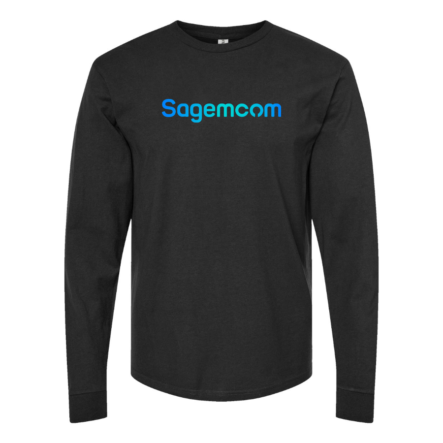 Men's Sagemcom Logo Cotton Long Sleeve T-Shirt