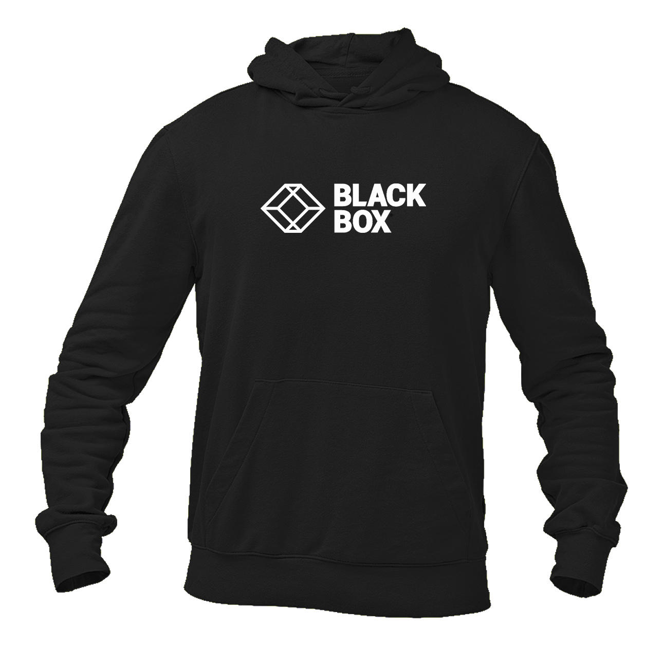 Men's Black Box Logo Pullover Hoodie