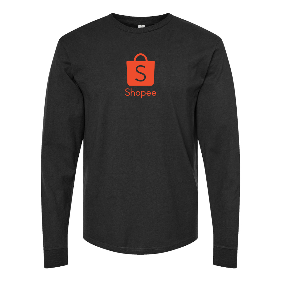 Men's Shopee Logo Cotton Long Sleeve T-Shirt