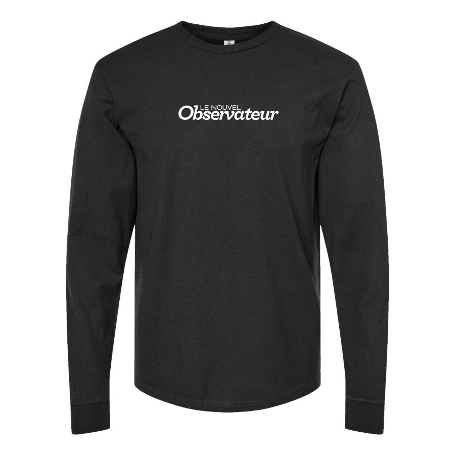Men's Le Nouvel Observateur Logo Cotton Long Sleeve T-Shirt