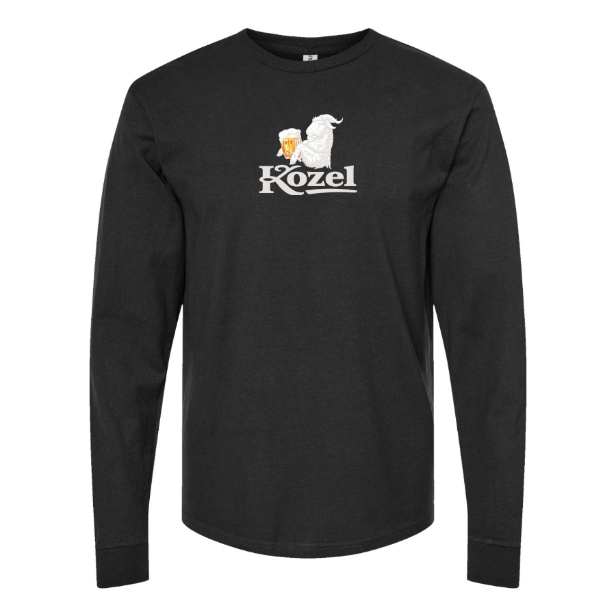 Men's Velkopopovicky Kozel Logo Cotton Long Sleeve T-Shirt