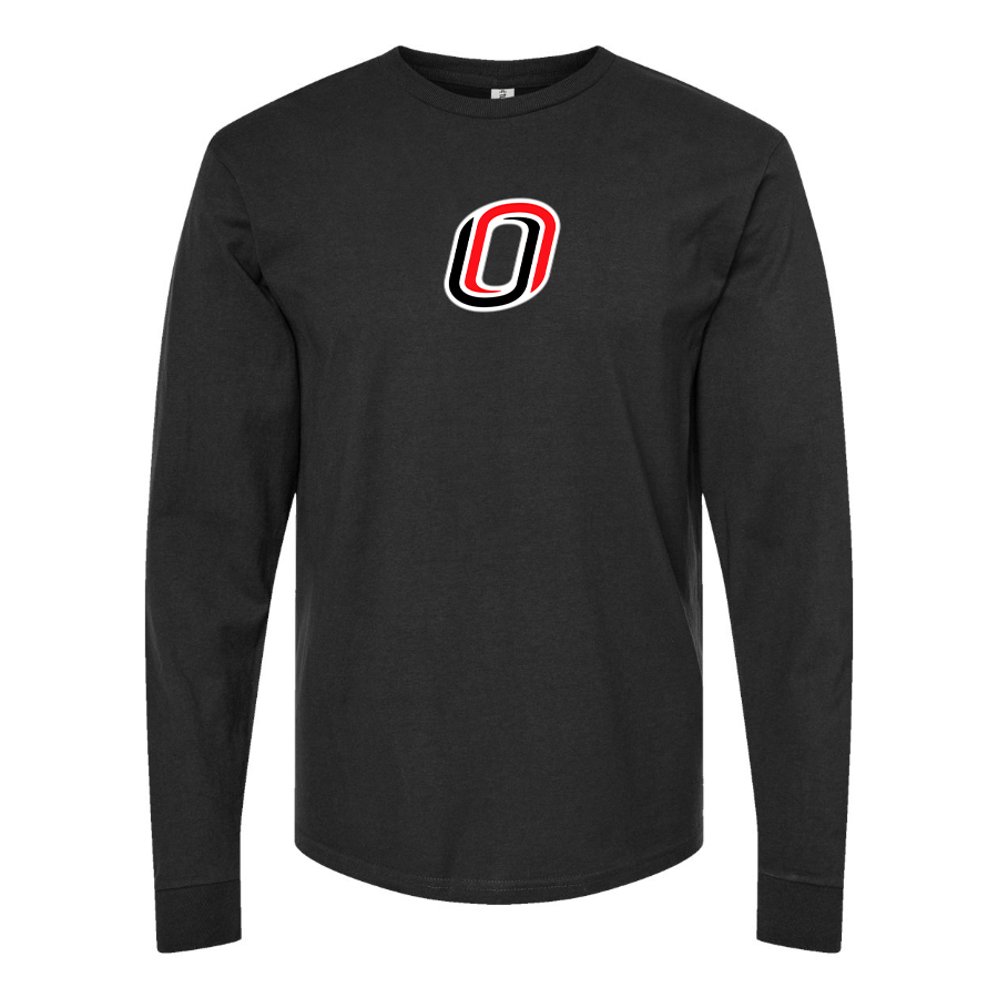 Men's Nebraska Omaha Mavericks Logo Cotton Long Sleeve T-Shirt