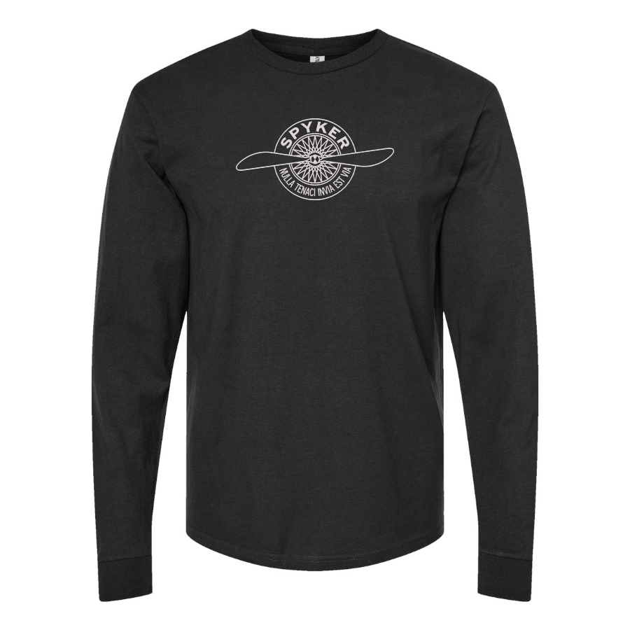 Men's Spyker Logo Cotton Long Sleeve T-Shirt
