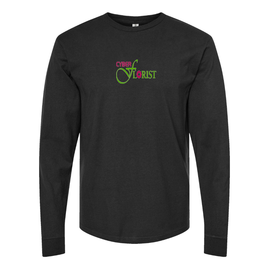 Men's Cyber Florist Logo Cotton Long Sleeve T-Shirt