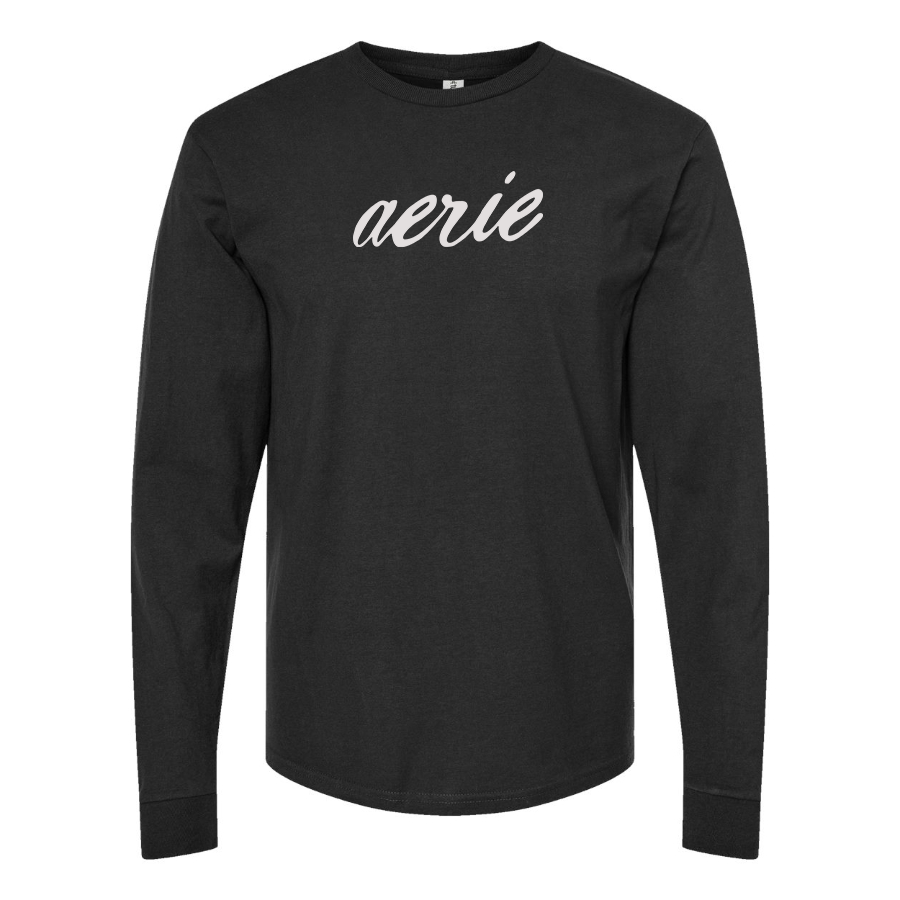 Men's Aerie Logo Cotton Long Sleeve T-Shirt