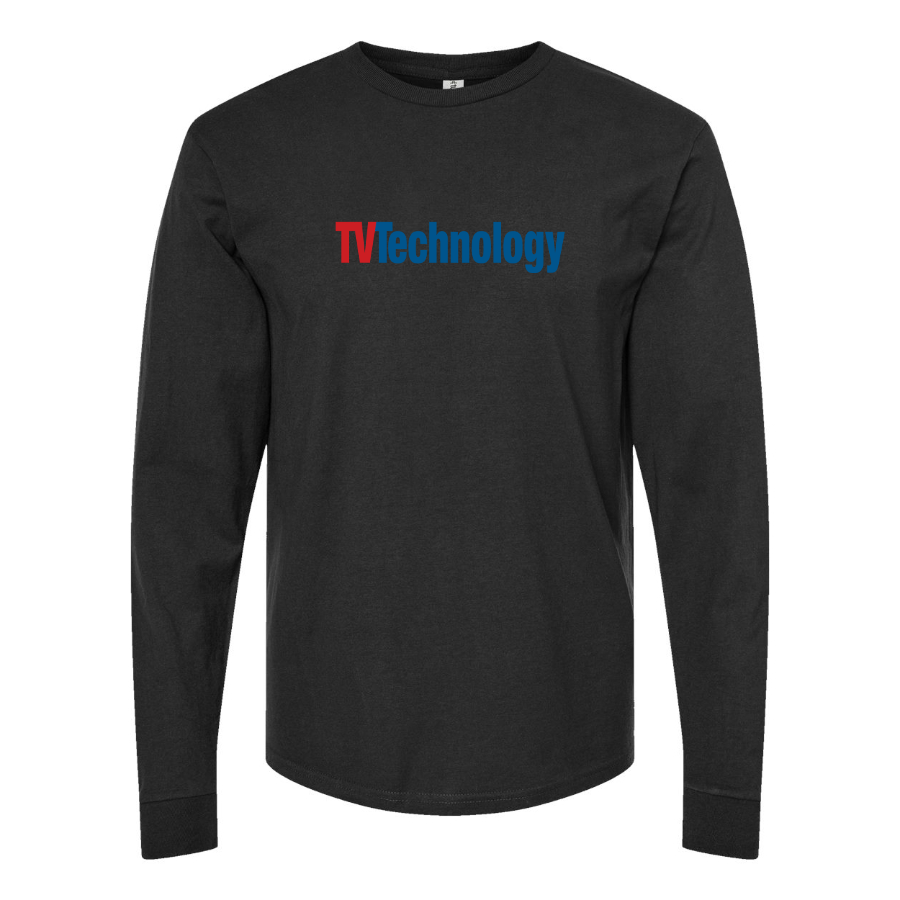 Men's TV Technology Logo Cotton Long Sleeve T-Shirt
