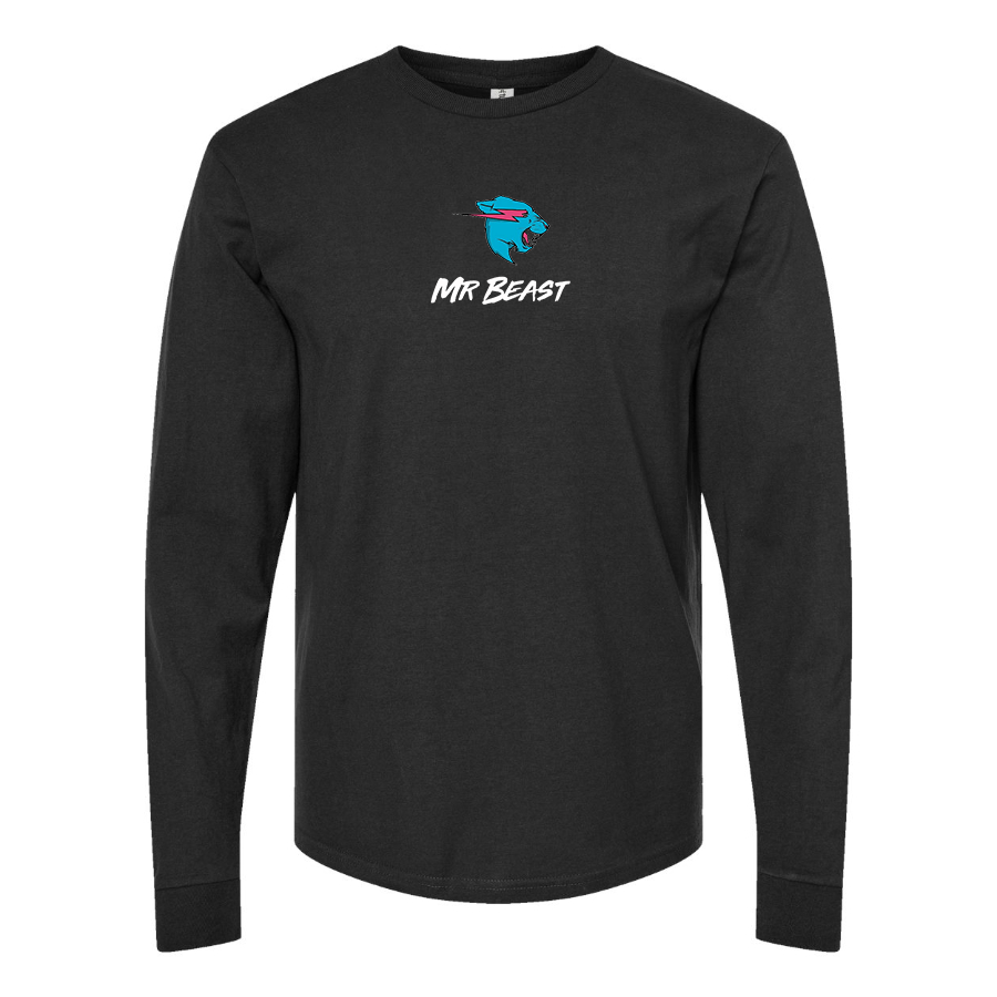 Men's Mr Beast Logo Cotton Long Sleeve T-Shirt