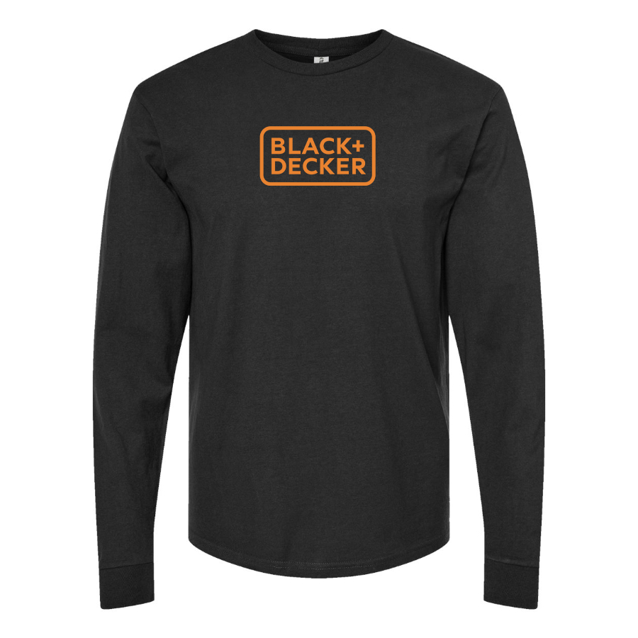 Men's Black Decker Logo Cotton Long Sleeve T-Shirt