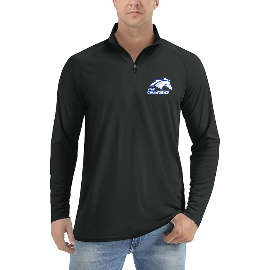 Men's Alabama Huntsville Chargers Lightweight Quarter-Zip Athletic Shirt Long Sleeve Performance Wear